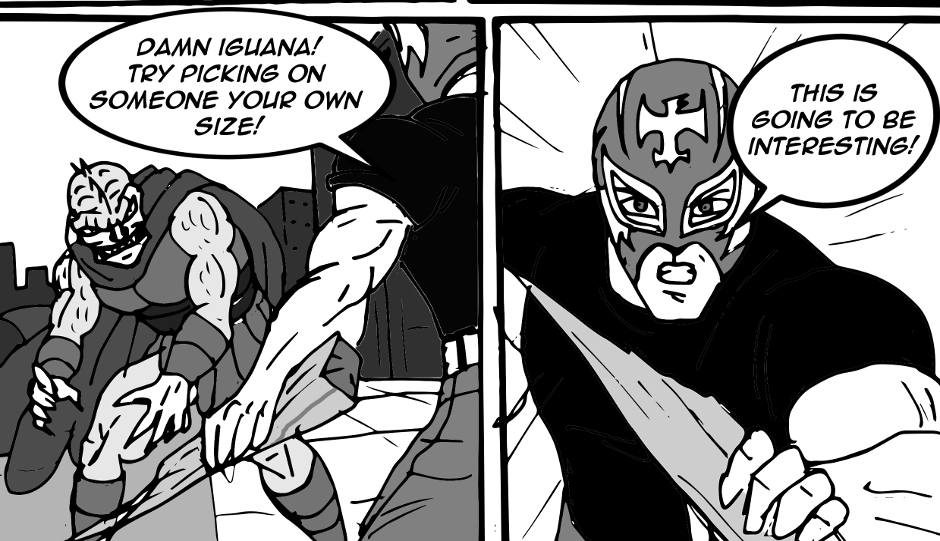 The Shooting Star Press - comic book lettering sample, after lettering